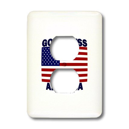 Plaque double prise God Bless America décorative pour maison 3dRose - 3