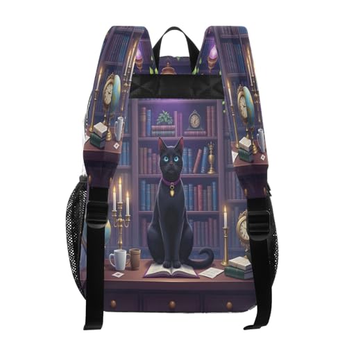Bookshelf Black Cat Kitten Clear Backpack Heavy Duty See Through Transparent PVC BookBag for Kids Boy Girl School Work3