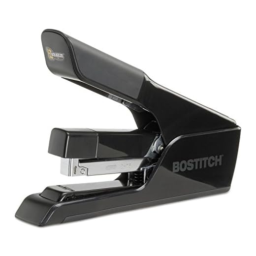 Bostitch EZ Squeeze 75 Sheet Flat Clinch Stapler, Reduced Effort, Black (B875)