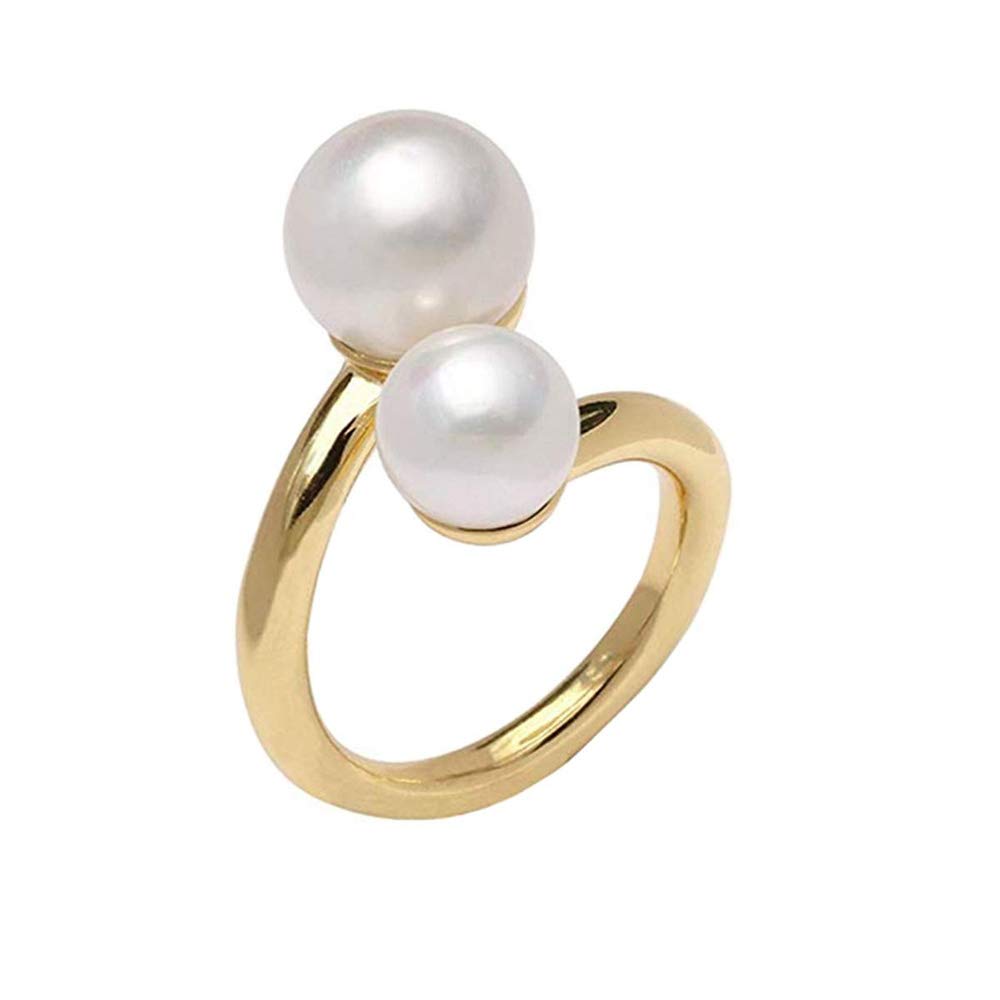 Vpang Women's Elegant Simple Circle Design Silk Scarf Clip Metallic Scarf Buckle Scarf Ring Silk Clasp Brooch Pin Clip with Double Pearls