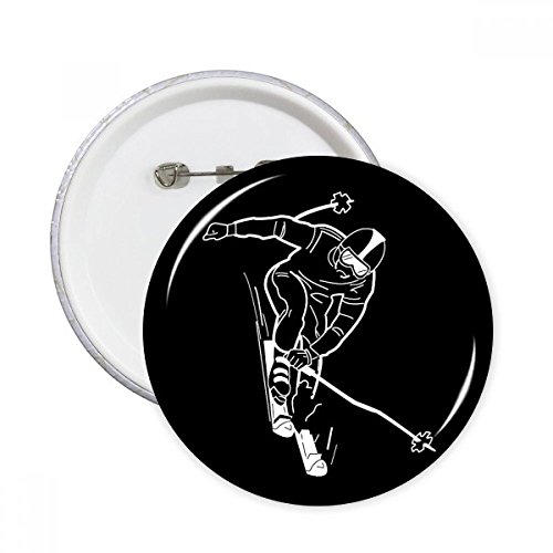 Pins badge bouton de ski noir pour réparer le style de vos vêtements d'hiver ternes