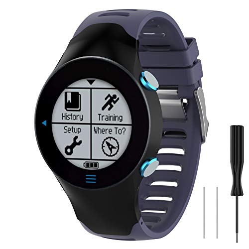 Waekethy Band for Garmin Forerunner 610/Approach S3, Soft Silicone Watch Strap Sport Replacement Band Compatible with Garmin Approach S3/Forerunner 610 for Man and Women (Purple)