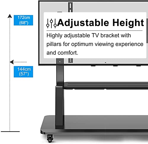 Soporte de TV REMYS para piso, ajustable, móvil, acero miniatura 3
