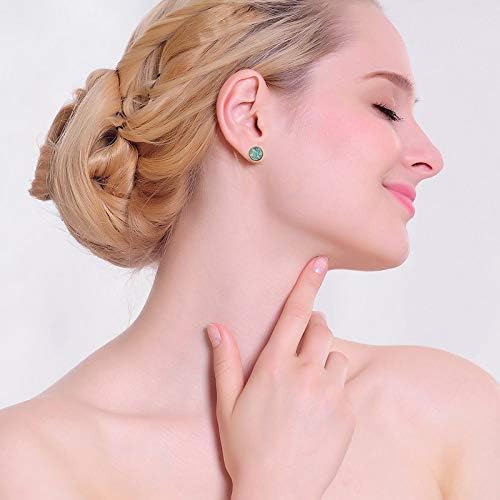 JOYA GIFT 9PCS Round Resin Druzy Stud Earrings for Women Fashion Hypoallergenic Geometry Shiny Crystal Druse Stud Earrings Set for Women by JOYA GIFT - Image 3
