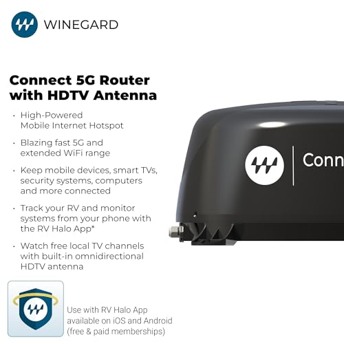 Image of Winegard Connect 5G WF2-5G1 - Outdoor 5G Router with HDTV Antenna, Long-Range Wi-Fi, GPS & Bluetooth, Starlink Compatible