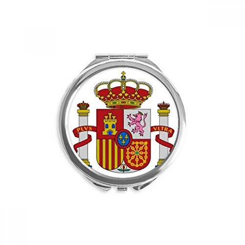 Espejo de bolsillo redondo portátil de maquillaje con motivo de España y Europa