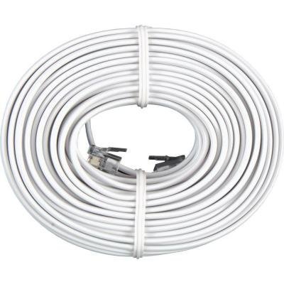 Permo 50 Feet White Telephone Extension Cord Cable Line Wire