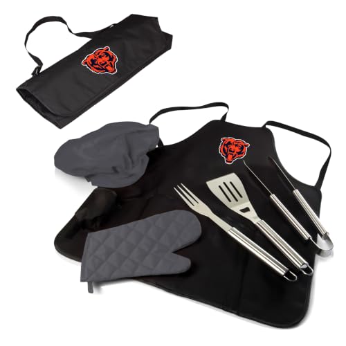 Image of Picnic TIME BBQ Apron Tote Pro Grill Set, (Black with Gray Accents)