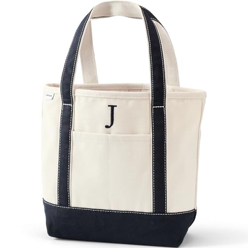 Image of Lands' End Pre-Monogrammed Letter Canvas Tote Bag