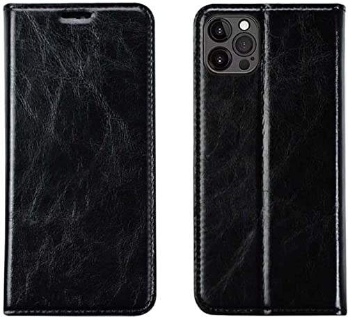 Étui en cuir iPhone 12 Pro KANUZ style folio premium noir élégant