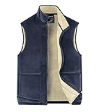 Vielfältig zur Kombination AIEOE Herrenweste mit Teddyfell Gefüttert Winter Warme Weste Fleeceweste Softshellweste Blau Asien 4XL/ EU L