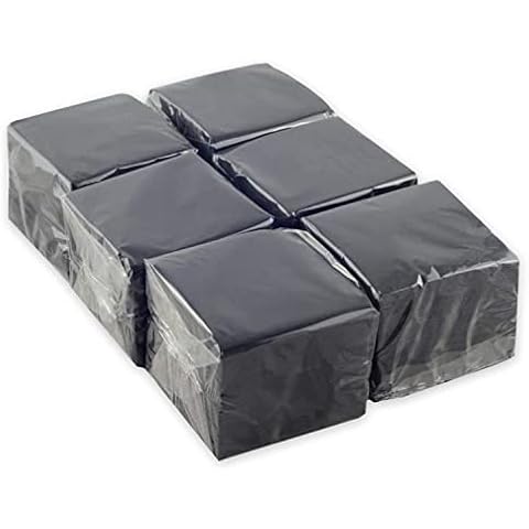 Hostelnovo - Pack of 600 Black Table Napkins, Disposable Paper - Micro Quilted Paper - 10 x 10 cm (Folded) and 20 x 20 cm (Unfolded) - Ideal for Catering, Bars and Parties Cover