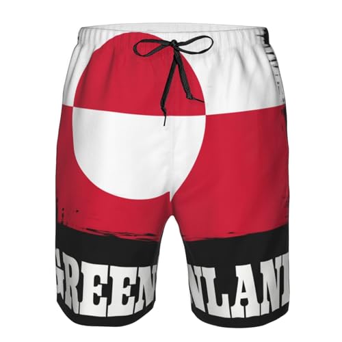 Novelty Greenlander Greenland Flag Men's Beach Shorts Quick Dry Funny Stylish Swimwear4