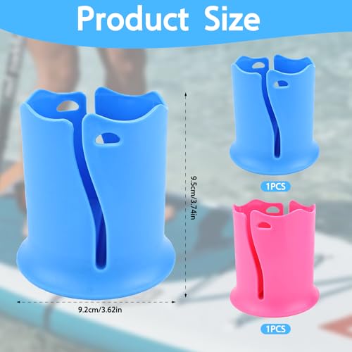 Fidqiog 2Pcs Paddle Board Cup Holder, Kayak Cup Holder Paddle Board Accessories, Multi-Functional Universal Kayak Paddle Cup Holder for Water Bottle(Blue&Pink) - Image 3