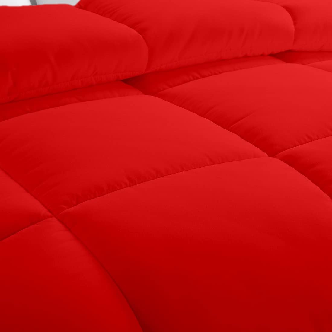 Red Luxurious Down Comforter- King Size 102 x 90 Inches 1 Piece All-Season Duvet Insert, 500 GSM with Corner Tabs 100% Egyptian Cotton- Hypoallergenic- Hotel Collection (Red Solid)