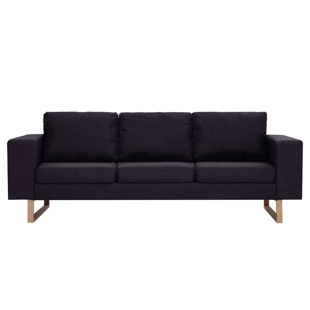 Hothingwell Divano 3 posti tessuto nero | Fodera rimovibile lavabile, tessuto resistente all'usura, telaio in legno solido, 110 kg per sedile