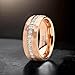 VowKeeper 8mm Titanium Men's Wedding Ring - Rose Gold, Diamond Inlay, Hammered Design, Lightweight Comfort Fit Sizes 8