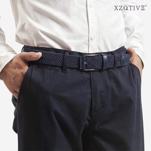 Image of XZQTIVE Braided Stretch Belt Mens Gift Elastic Woven Belt for Golf Casual Pants Shirts Jeans