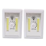 ETHZZLE 2pcs Bedside Wall Lights Night Light for Corridor Cabinet Wardrobe Bright Cob Switch Lamp for Stairs Indoor Use No Tools Required Battery Operated AAA