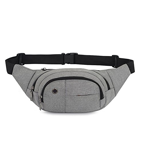 Juuly Riñonera de cintura Riñonera de Gran Capacidad Riñonera Para Hombres/Mujeres Riñonera de Altura Con Par de Auriculares