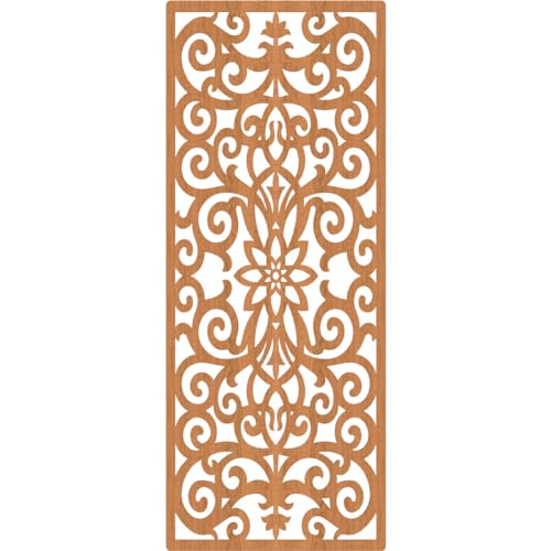 Image of 37 3 /8 inchW x 94 3 /8 inchH x 3 /8 inchT Buel Decorative Fretwork Wood Wall Panels, Cherry