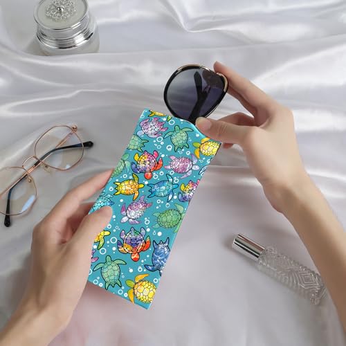 Image of Anikathy 2Pcs Sunglass Eyeglass Glasses Case Soft PU Leather with Cleaning Cloth Cute Glasses Pouch Bag for Men Women Girs