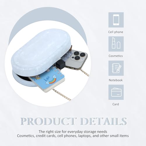 Image of Fecialy Acrylic Evening Clutch Bag for Women Shell Shape Handbags Marbling Purse Formal Party Bridal Wedding Crossbody Bag