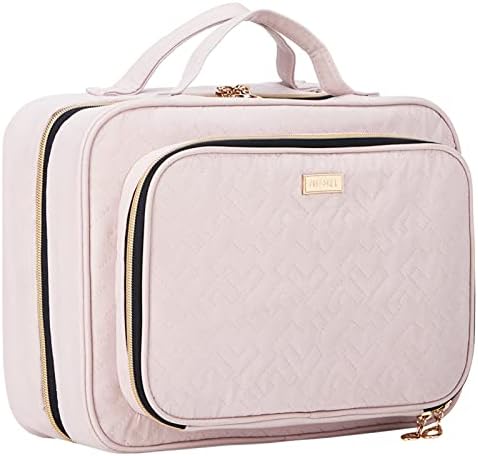 NISHEL Hanging Travel Toiletry Bag, Visible Makeup Organizer, Makeup Case for Travel Accessories, Bathroom Shower, Pink