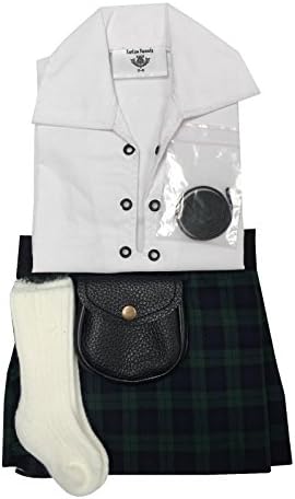 Black Watch Tartan Baby Adjustable Kilt Outfit, Hose, Sporran 0-24 Months (12-24)