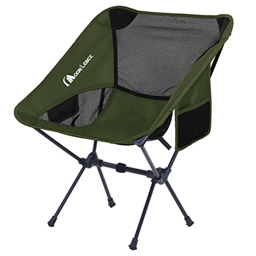 MOON LENCE CH-7 Outdoor Chair Camping Foldable Compact Ultra Lightweight 907 g Chair Storage Bag Included Hiking Fishing Mountaineering Load Capacity 150 kg Green