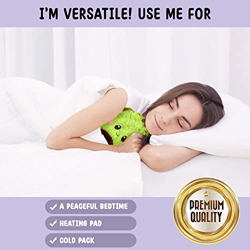 Avocado Microwavable Unscented Heating Pad- Pillow Plush Food Toy- Warm Cute Heatable Stuffed Animal- Hot and Cold Therapy for Menstruation Cramps, Back, and Neck Pain - Stress Relief and Comfort Gift