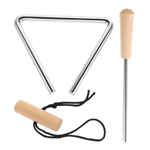 COSMEVIVI Musical Triangle Stick 5 Inch Rhythm Steel Triangle Triangle for Musicians Handheld Iron Triangle Triangle Percussi