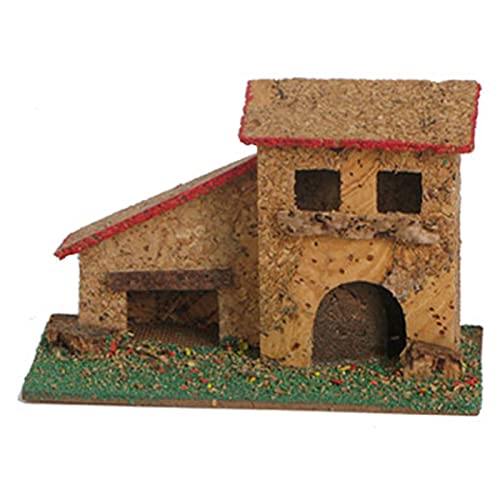 Acan Tradineur - Casa de Corcho y Resina para belén navideño 9,5 x 14 x 7 cm, casa de Pueblo, Aldea Decorativa para Nacimiento, Pesebre, Navidad, decoración Tradicional, Modelo Aleatorio