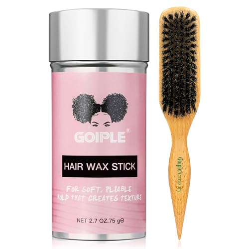 Slick Back Hair Brush & Wax Stick Set for Slick Back Hair – Teasing...