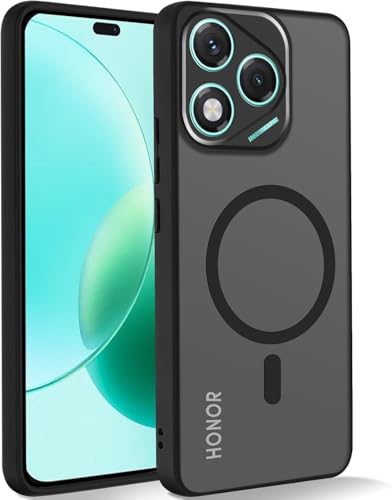 Yxnvixn Magnetic for Huawei Honor 400 Lite 5G Case 6.7-Inch Fit for MagSafe Military Grade Shockproof Cover Slim Thin Sturdy Anti-Slip Texture Protective for Honor 400 Lite Phone Case Matte Black