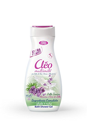 Cleo Multimilk Bath Shower Gel Tonic - Aloe Vera & Lilac 400ml 13.5oz