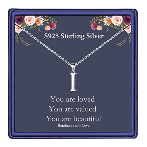Hidepoo S925 Sterling Silver Initial Necklaces for Girls Women, Dainty Sterling Silver Initial Necklace for Women Girls Jewelry Birthday Gifts for Women Girls