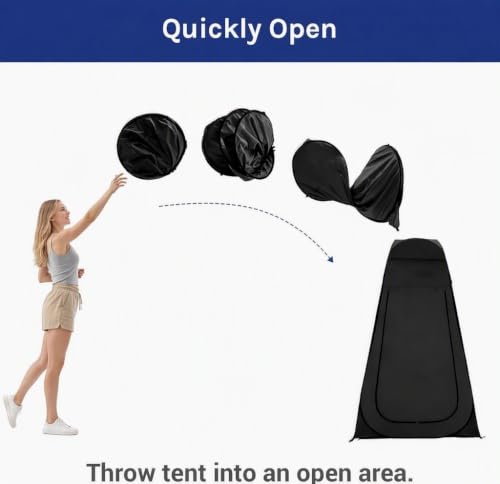 Pop-Up Privacy Tent Tienda de Ducha Portátil Camping Tienda para Baño Exterior Cambiador de Ropa Refugio de Privacidad Instantáneo Extra-Alto, UPF 50+, Impermeable miniatura 4