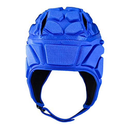 AAGAZA Rugby Helmet Headgear Scrum Cap Hockey Head Protector Protect Hat (Color : Blue L)