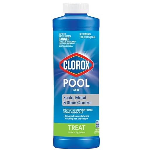 Clorox® Pool&Spa™ Swimming Pool Scale, Metal & Stain Control, Prevents Metal Stains and Scale Formation, Removes Metal Stains, 1 Quart (Pack of 1)