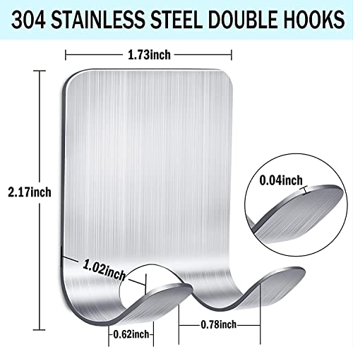 VIGIME Rasiermesser Halter für Dusche, 4-Pack Edelstahl Haken, Wasserdichte Selbstklebende Aufhänger für Badezimmer Küche