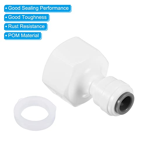 Patikil 1/4" Tube To 1/2Npt Female Push To Connect Fittings, 2 Pack Straight Water Line Fitting For Ro Water System, White #TOP3