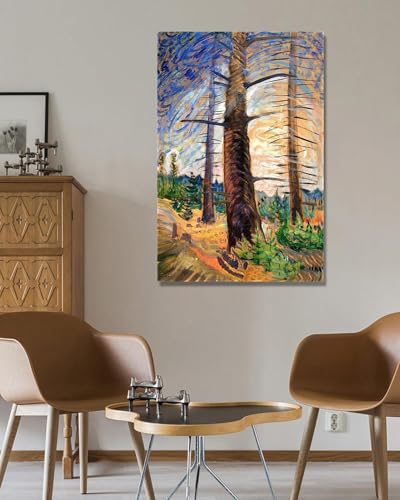 Tableau Abstrait Emily Carr pour Décoration Murale Salon Toile Seule