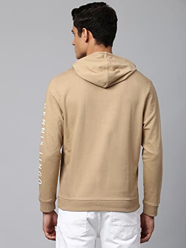 Image of Dennis Lingo Men's Cotton Blend Full Sleeves Graphic Hooded Sweatshirt - Regular-Fit and Lightweight, Casual Winterwear for Men