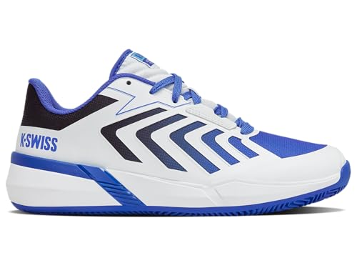 K Swiss ULTRASHOT Team 2 Clay Tennis Shoe, White/Dazzling Blue/Baltic Sea, 41 EU