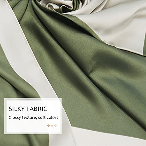 Fashion Silk Scarves Women Stripe Color Block Geometric Large Square Scarf 90x90 Commuting Style Neck Scarf Bandana4