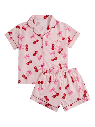 Image of Verdusa Pajamas For Women Set 2 Piece Summer Pajama Sets Cute Pjs Lounge Matching Button Shirt with Shorts