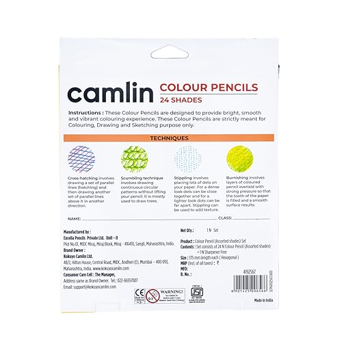 Camlin Kokuyo 4192567 24-Shade Full Size Colour Pencil Set (Assorted) - Image 2 thumbnail