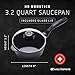 Swiss Diamond Sauce Pan with Lid, Diamond Coated Aluminum Non Stick Sauce Pan with Stainless Steel Handle, Oven & Dishwasher Safe, 8 Inch 3.2 Quart, Grey