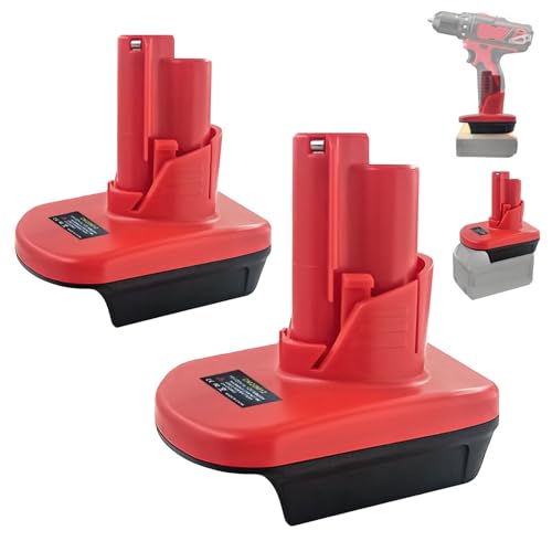 YRhplm 2 Pack for Milwaukee M-18 to M-12 Battery Adapter, DM20M12 for Milwauke 18V to 12V Converter, Convert for Dewalt 20V to 12V Power Tools